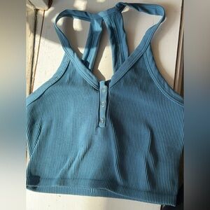free people teal blue tank top
